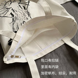 Canvas Shoulder Bag Lightweight Student Cloth Bag Japanese Cartoon Printing