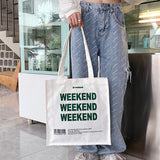 Canvas Letters Shoulder Bag Women Handbags Eco Tote Foldable