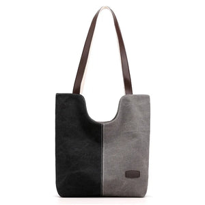 Canvas Retro Ladies Shoulder Bag Art Stitching Vintage Women Handbags