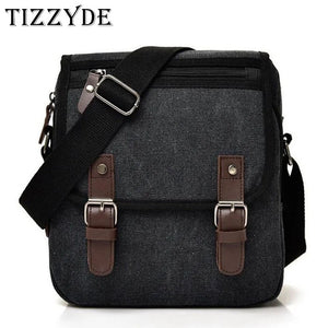 Canvas Messenger Bag Men Zipper Flap Shoulder Bag Casual Travel Crossbody