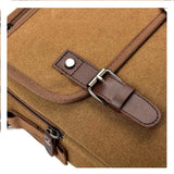 Canvas Messenger Bag Men Zipper Flap Shoulder Bag Casual Travel Crossbody