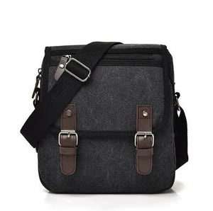 Canvas Messenger Bag Men Zipper Flap Shoulder Bag Casual Travel Crossbody