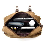 Canvas Messenger Bag Men Zipper Flap Shoulder Bag Casual Travel Crossbody