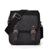 Canvas Messenger Bag Men Zipper Flap Shoulder Bag Casual Travel Crossbody