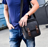 Canvas Men Messenger Bag Male Zipper Flap Shoulder Bag Casual Travel Crossbody