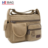 Canvas Men's Shoulder Bag Large Capacity Multi-layer Messenger Bag