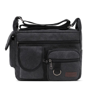 Canvas Men's Shoulder Bag Large Capacity Multi-layer Messenger Bag