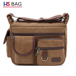 Canvas Men's Shoulder Bag Large Capacity Multi-layer Messenger Bag