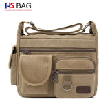 Canvas Men's Shoulder Bag Large Capacity Multi-layer Messenger Bag