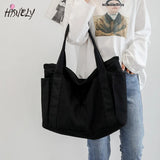 Canvas Multi-pockets Zipper Handbag for Student School Teacher Leisure Tote