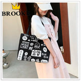 Chinese Cartoon Print Shoulder Bag for Women
