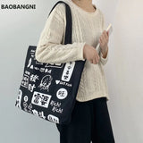Chinese Cartoon Canvas Shoulder Bag for Women