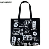 Chinese Cartoon Canvas Shoulder Bag for Women