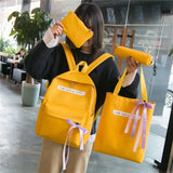 Canvas Student Bag Female Backpack Tassel School Bags for Girls