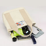 Canvas Tote Bag Casual Shoulder Bag Handbag Zipper Tote Bag