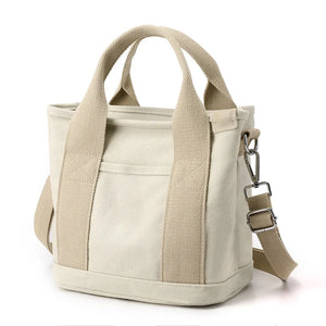 Canvas Tote Bag Casual Shoulder Bag Handbag Zipper Tote Bag