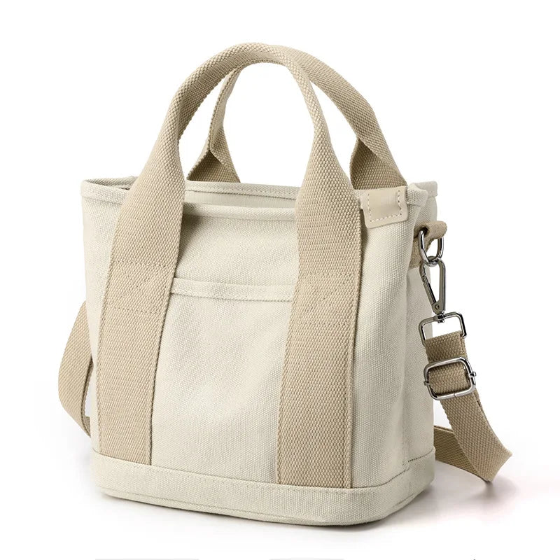 Canvas Tote Bag Casual Shoulder Bag Handbag Zipper Tote Bag