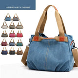 Canvas Women Handbags Vintage Large Capacity Shoulder Bag