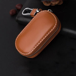 Leather Car Key Pouch Bag Wallet Holder Chain Key Organizer
