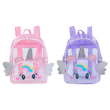 Cartoon Unicorn Transparent Backpack With Wings School Bag
