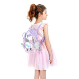 Cartoon Unicorn Transparent Backpack With Wings School Bag