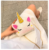 Sequin Unicorn Coin Purse Girls Shoulder Bag Out Travel Bag