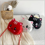 Cat Kids Mini Handbag Girls PU Leather Small Shoulder Crossbody Bag
