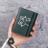 Cat Girls Cartoon Wallet Short Three-fold Women's Wallet