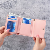 Cat Girls Cartoon Wallet Short Three-fold Women's Wallet