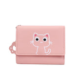 Cat Girls Cartoon Wallet Short Three-fold Women's Wallet