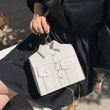 Funny Harajuku Shoulder Bag for Women - Cartoon Coat Shaped Crossbody Purse