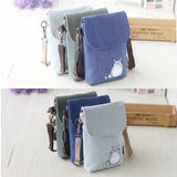Totoro Mini Mobile Phone Canvas Shoulder Bag for Women Girls