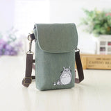 Totoro Mini Mobile Phone Canvas Shoulder Bag for Women Girls