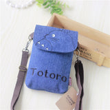 Totoro Mini Mobile Phone Canvas Shoulder Bag for Women Girls