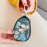 Women Car Key Case Bag PU Leather Girls Key Holder