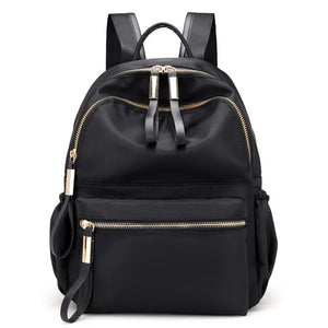 Women's Waterproof Nylon School Backpack for Teens