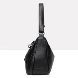 Soft Pu Leather Shoulder Bag High-Quality Multi-Pocket Solid Ladies Crossbody