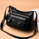 Soft Leather Shoulder Bag High-Quality Multi-Pocket Ladies Crossbody Bag