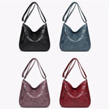 Soft Pu Leather Shoulder Bag High-Quality Multi-Pocket Solid Ladies Crossbody