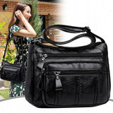 Soft Leather Shoulder Bag High-Quality Multi-Pocket Ladies Crossbody Bag