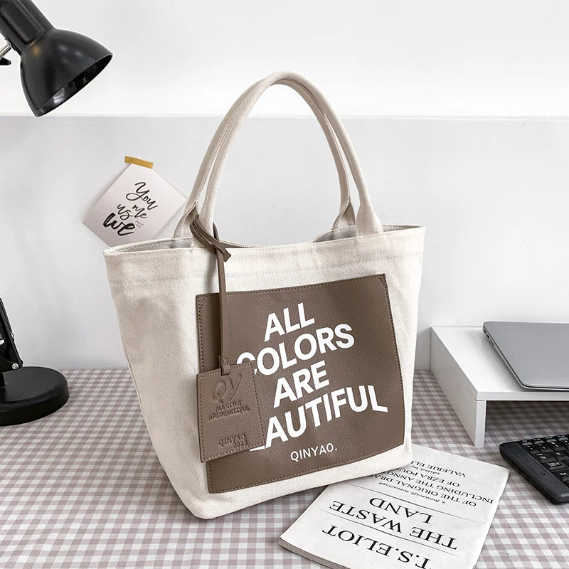 Casual Canvas Totes Handbags Big Shoulder Bags For Women