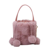 Chic Plush Bucket Bag for Women - Beach Lady Travel Purse