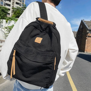 Canvas Green Laptop Student Bag Women Men College Bag Backpack