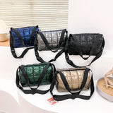 Casual Quilted Bucket Crossbody Bag for Women Warm Winter Large Capacity