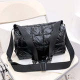 Casual Quilted Bucket Crossbody Bag for Women Warm Winter Large Capacity