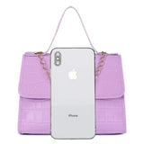 Casual PU Chain Buckle Messenger Bag Crocodile Pattern Shoulder Bag