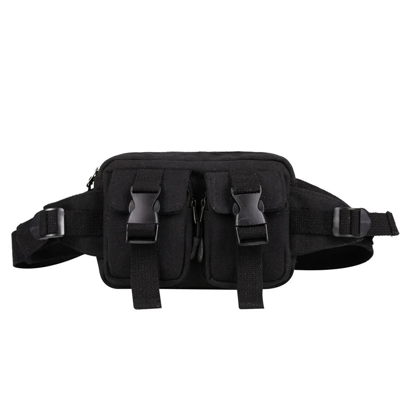 Casual Dark Wind Belt Bag Harajuku Canvas Chest Bag Unisex Waist Crossbody Bag