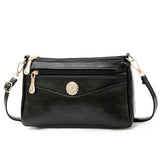 Casual Leather Shoulder Bag Double Zipper Small Women's Messenger Bag