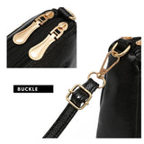 Casual Leather Shoulder Bag Double Zipper Small Women's Messenger Bag