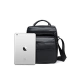 Men's Split Leather Mini Crossbody Bag Business Small Shoulder Messenger Bag